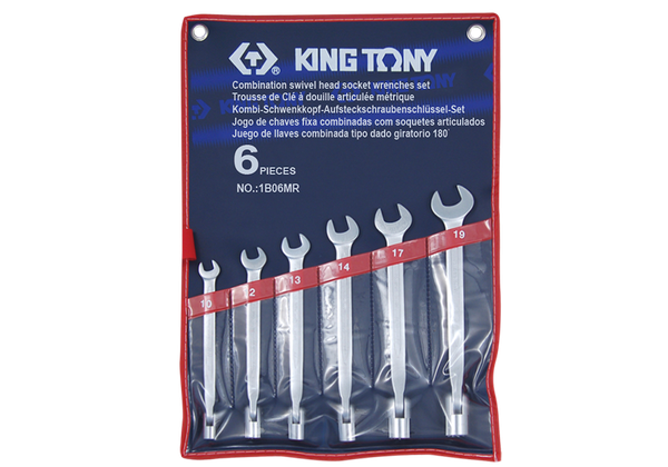 10-19mm bộ cờ lê miệng – tuýp 6 cái hệ mét Kingtony 1B06MR