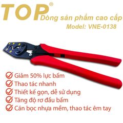 5.5-38mm Kìm bấm cos nhanh trợ lực số 38 Top VNE-0138