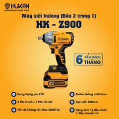 Máy siết bulong (Đầu 2 trong 1) Hukan Z900