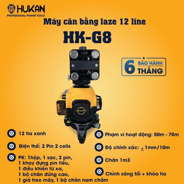 Máy cân bằng laser 12 line Hukan HK-G8