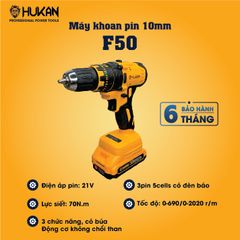 Máy khoan pin - 10mm Hukan F50