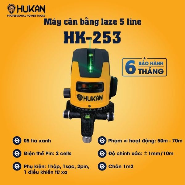 Máy cân bằng laser 5 line Hukan HK-253