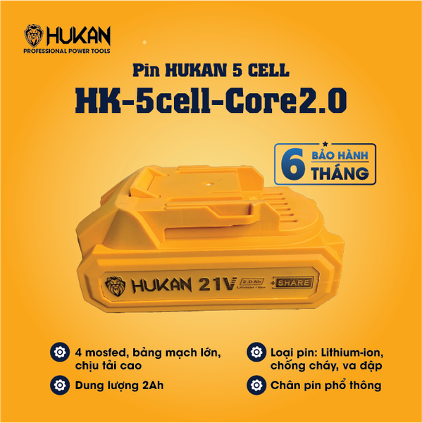 Pin 5Cells Hukan HK-5cell-Core2.0