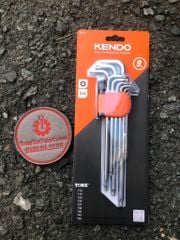 Bộ lục giác đầu hoa thị chữ L loại dài bằng thép Cr-V (1 bộ = 9 cái) Kendo - 20743