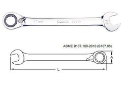 Cờ lê vòng miệng tự động đảo chiều (hệ mét) 24mm Sata 46-615 (46615)