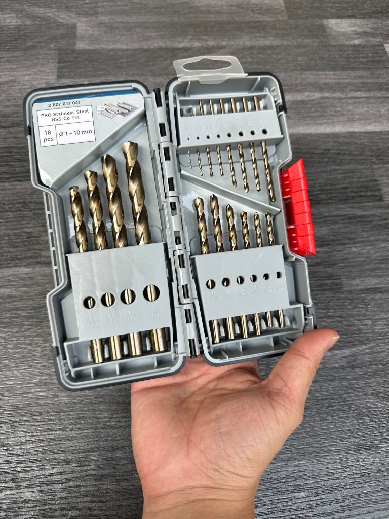 Mũi khoan INOX HSS-Co Bosch 2607017047 (hộp 18 mũi)