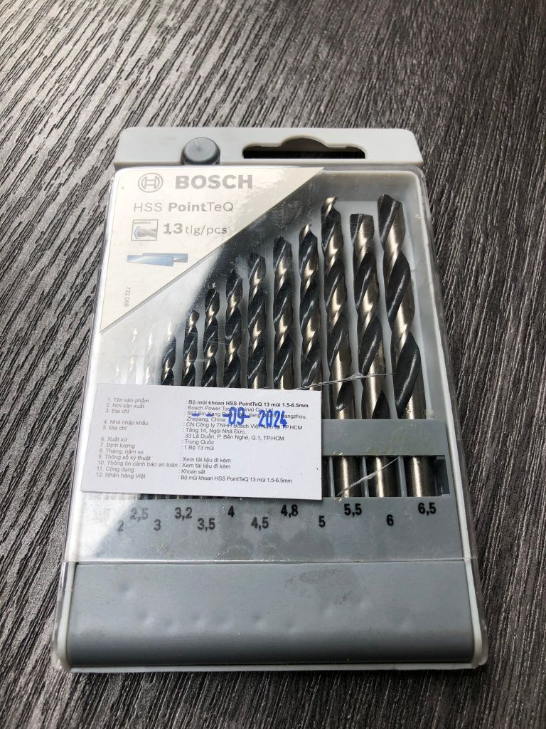 1.5-6.5mm Bộ mũi khoan kim loại 13 chi tiết Bosch 2608577349