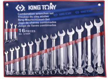 Bộ cờ lê vòng miệng 16 chi tiết hệ inch Kingtony 1216SR