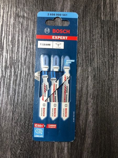 Bộ 3 lưỡi cưa lọng cắt inox Carbide T118AHM Bosch 2608900561