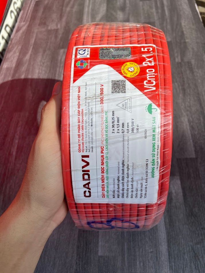 Dây điện Cadivi Vcmo 2x1.5mm