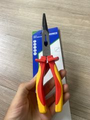 Kìm nhọn mỏ cong cách điện 1000V VDE bằng thép Cr-V 8
