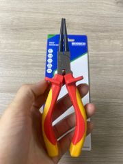 Kìm nhọn mũi tròn cách điện 1000V VDE bằng thép Cr-V 6