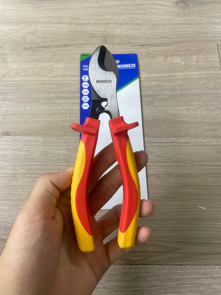 Kìm cắt cáp cách điện 1000V VDE bằng thép Cr-V 6