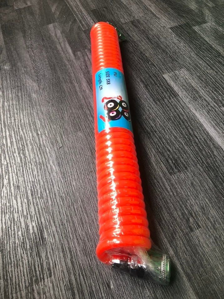 5x8mm Dây hơi PU màu cam xoắn cuộn 6m Kaly