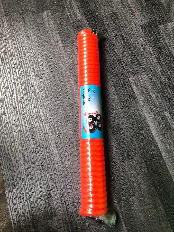 5x8mm Dây hơi PU màu cam xoắn cuộn 6m Kaly