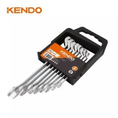 Bộ 8 cái cờ lê kết hợp 2 đầu vòng loại sâu và miệng bằng thép CrV (8-10-12-13-14-15-17-19mm) Kendo - 15201