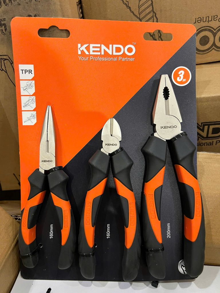 Bộ kìm 3 cái (kìm điện-cắt-nhọn) Kendo - 85101