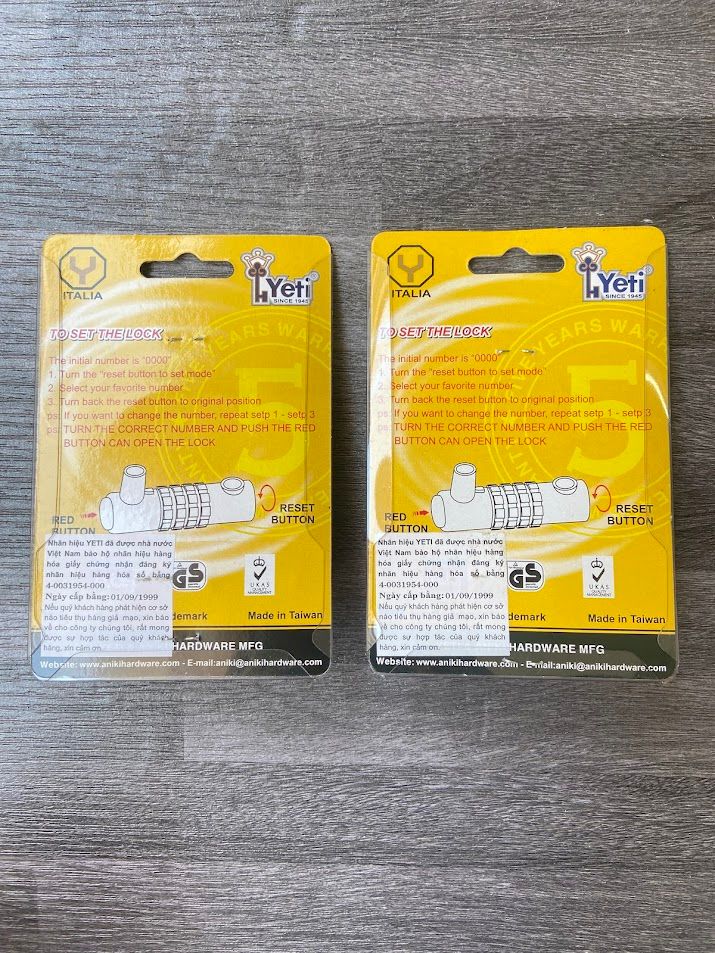 Khóa số Yeti 3P 3 số 330 đồng thau 346840