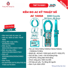 kềm đo AC kỹ thuật số AC 1000A Total TMT7610001