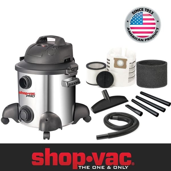 Máy hút bụi khô/ướt/thổi 30L 1800W thép không gỉ Shopvac 92722205