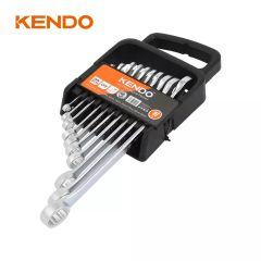 Bộ 10 cái cờ lê kết hợp vòng miệng bằng thép CrV (6-8-10-11-12-13-14-17-19-22mm) Kendo - 15415