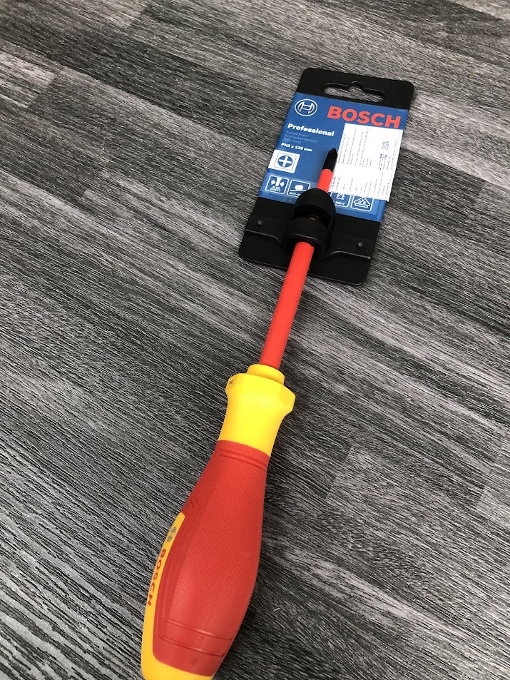 Tua vít cách điện VDE đầu chữ thập PH2 Bosch 1600A02NB9