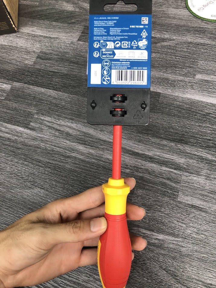 Tua vít cách điện VDE đầu chữ thập PH2 Bosch 1600A02NB9