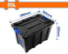 Hộp nhựa trữ kho đen 55L Wadfow WTB3355