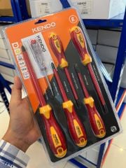Bộ tua vít cách điện 1000V VDE bằng thép CrV (6 chi tiết/ bộ) Kendo - 20483