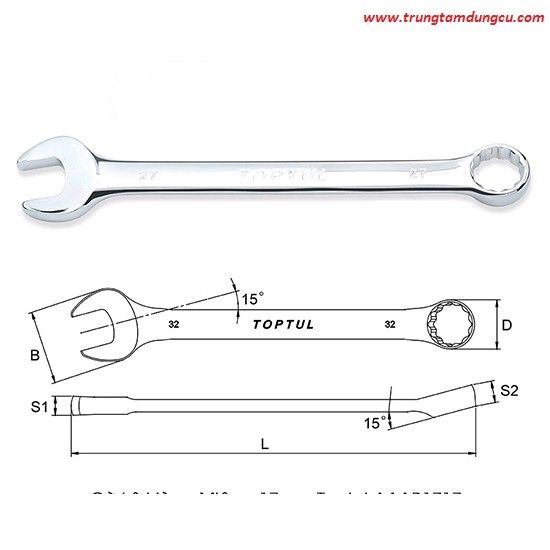 Cờ lê đầu vòng miệng 17mm TOPTUL AAAB1717