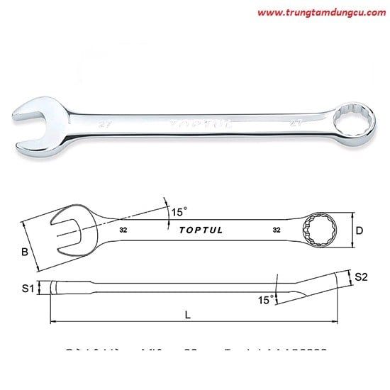 Cờ lê đầu vòng miệng 20mm TOPTUL AAAB2020