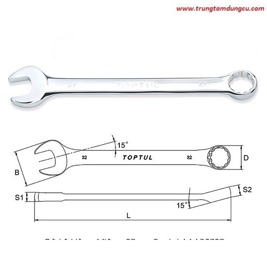 Cờ lê đầu vòng miệng 27mm TOPTUL AAAB2727