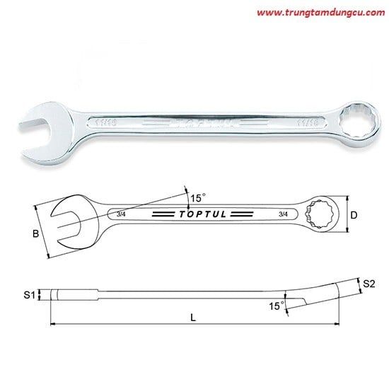 Cờ lê đầu vòng miệng TOPTUL ACEW3030