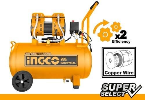 1.6HP Máy nén khí không dầu 50L Ingco ACS112501T