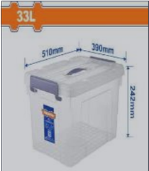 Hộp nhựa trữ kho trắng trong 33L Wadfow WTB2335
