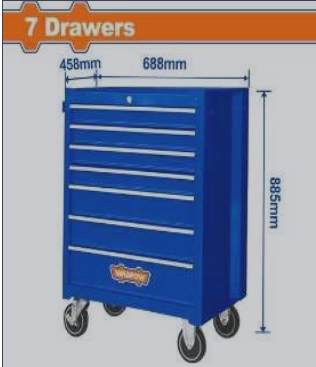 Tủ đựng dụng cụ 7 ngăn kéo 688x458x735mm Wadfow WCS2A07