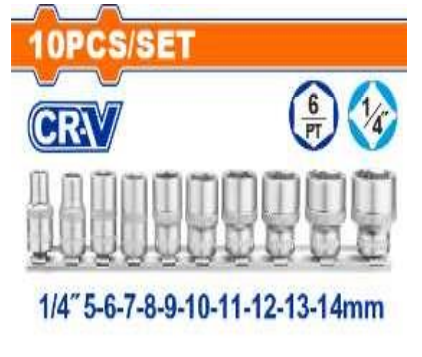 Bộ 10 đầu tuýp 1/4