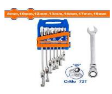 Bộ 7 cờ lê miệng vòng xoay 180 độ Wadfow WSP5207