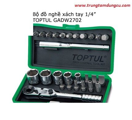 Bộ đầu vít và tay vặn 27 chi tiết TOPTUL GADW2702