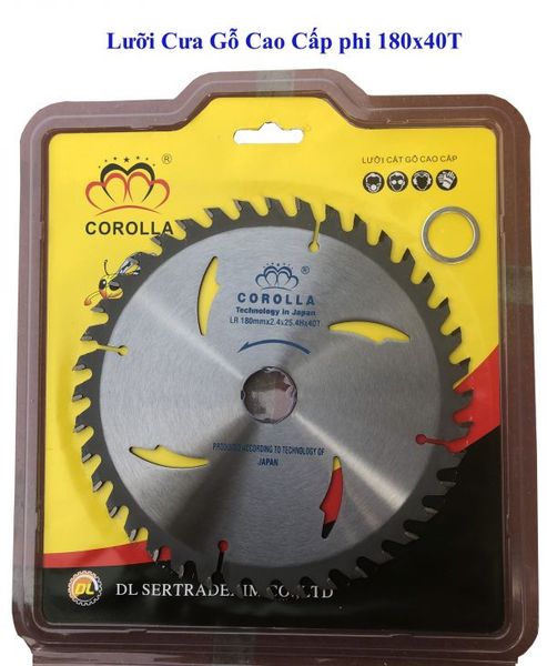 LƯỠI CẮT GỖ COROLLA 180X40T A1 CRL-2375