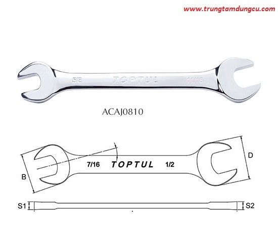 Cờ lê 2 đầu miệng TOPTUL ACAJ0810