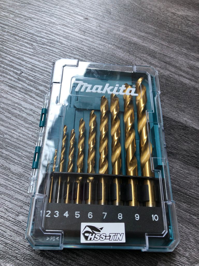 1-10mm Bộ 10 mũi khoan kim loại HSS-TiN Makita D-72849