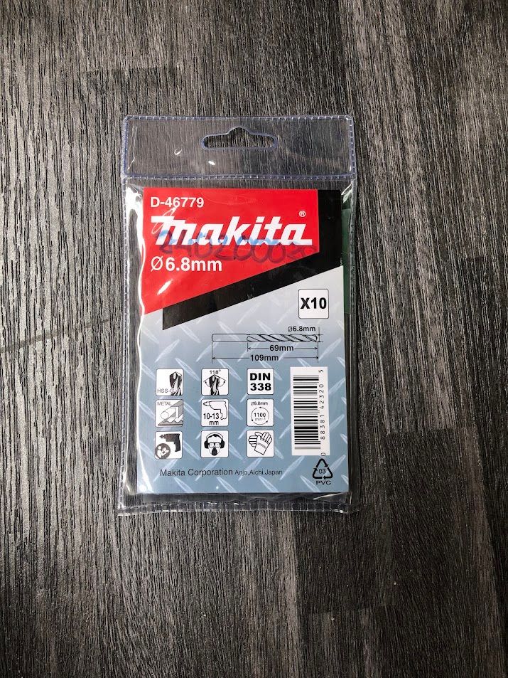 MŨI KHOAN KIM LOẠI HSS (10CÁI/HỘP )6.8X109(69) Makita D-46779