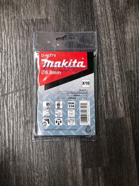 MŨI KHOAN KIM LOẠI HSS (10CÁI/HỘP )6.8X109(69) Makita D-46779