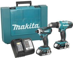 18V Bộ máy khoan, máy bắt vít dùng pin Makita DLX2022