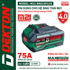 Pin 21v 4.0AH DEKTON M21-B4015PLUS