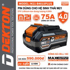 Pin 21v 4.0AH DEKTON M21-B4015PLUS