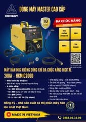 Máy hàn đa chức năng MIG không dùng khí QUE, TIG digital 200 Ampe 220V - HKMIG200D