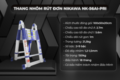5.6m Thang nhôm rút đôi Nikawa NK-56AI-PRI