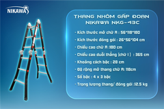 Thang nhôm gấp đoạn NKG-43C